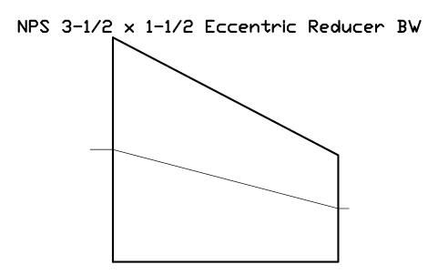 NPS 3-1/2 x 1-1/2 Eccentric Reducer BW sembolünün önizlemesi, blok FIT_B169_REDE_3.5X1.5