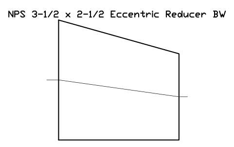 NPS 3-1/2 x 2-1/2 Eccentric Reducer BW sembolünün önizlemesi, blok FIT_B169_REDE_3.5X2.5