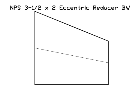 NPS 3-1/2 x 2 Eccentric Reducer BW sembolünün önizlemesi, blok FIT_B169_REDE_3.5X2