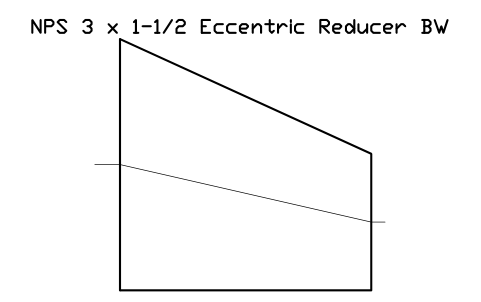NPS 3 x 1-1/2 Eccentric Reducer BW sembolünün önizlemesi, blok FIT_B169_REDE_3X1.5