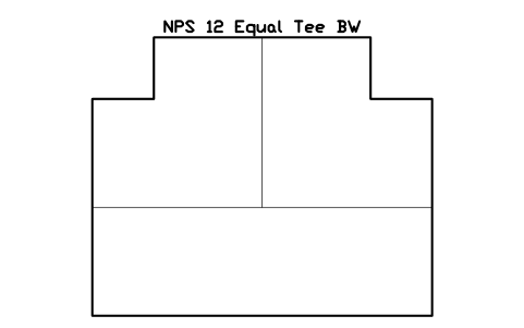 NPS 12 Equal Tee BW sembolünün önizlemesi, blok FIT_B169_TEE_12