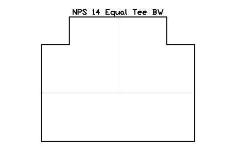 NPS 14 Equal Tee BW sembolünün önizlemesi, blok FIT_B169_TEE_14