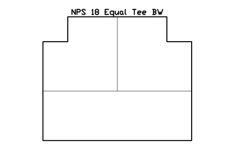 NPS 18 Equal Tee BW sembolünün önizlemesi, blok FIT_B169_TEE_18