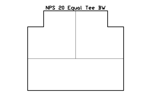 NPS 20 Equal Tee BW sembolünün önizlemesi, blok FIT_B169_TEE_20