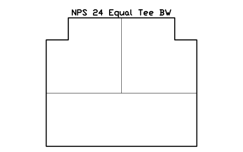 NPS 24 Equal Tee BW sembolünün önizlemesi, blok FIT_B169_TEE_24