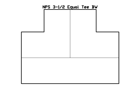 NPS 3-1/2 Equal Tee BW sembolünün önizlemesi, blok FIT_B169_TEE_3.5