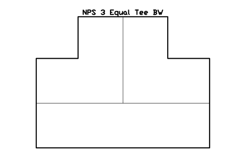 NPS 3 Equal Tee BW sembolünün önizlemesi, blok FIT_B169_TEE_3