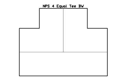 NPS 4 Equal Tee BW sembolünün önizlemesi, blok FIT_B169_TEE_4