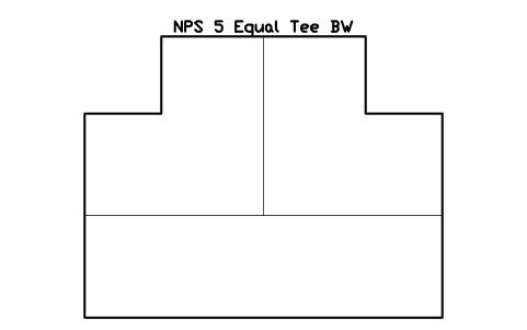 NPS 5 Equal Tee BW sembolünün önizlemesi, blok FIT_B169_TEE_5