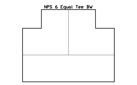 NPS 6 Equal Tee BW sembolünün önizlemesi, blok FIT_B169_TEE_6