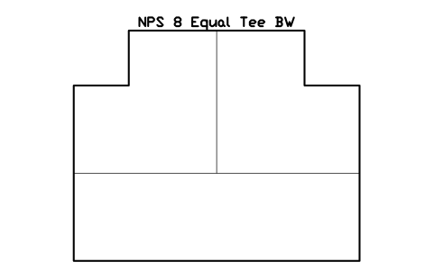 NPS 8 Equal Tee BW sembolünün önizlemesi, blok FIT_B169_TEE_8