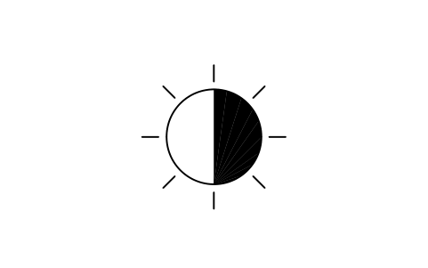 Aperçu du symbole Brightness and contrast, bloc EGA_5435