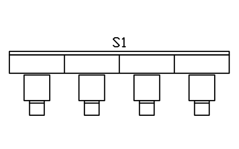 Vorschau des Symbols Wandbank 6000 mit 4 Tischen, Block BAR_BANQUETTE_6000