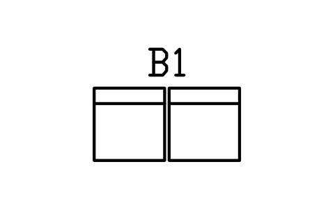 Vorschau des Symbols Müllgroßbehälter, Paar 1400 x 700, Block BAR_BINS_PAIR