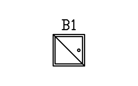 Vorschau des Symbols Kellerluke 800 x 800, Block BAR_CELLAR_HATCH