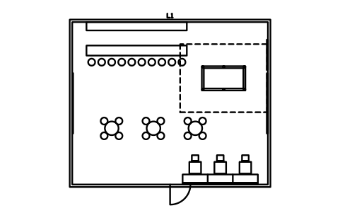 Vorschau des Symbols Sportsbar-Grundriss 12000 x 10000, Block BAR_LAYOUT_SPORTS_12X10