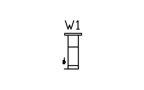 Vorschau des Symbols Theken-Schnitt, 1050 hoch, Fußreling, Block BAR_SEC_COUNTER_1050
