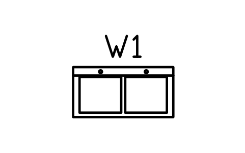 Vorschau des Symbols Barspüle, 2 Becken 1200 x 600, Block BAR_SINK_2BAY