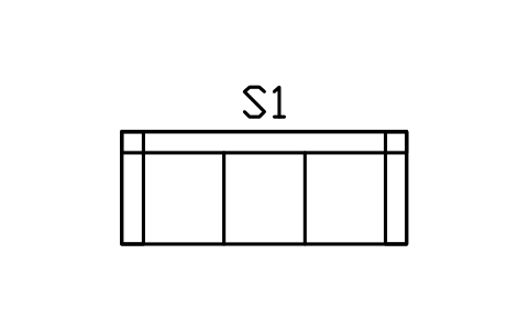 Vorschau des Symbols Lounge-Sofa 2400 x 950, Block BAR_SOFA_2400