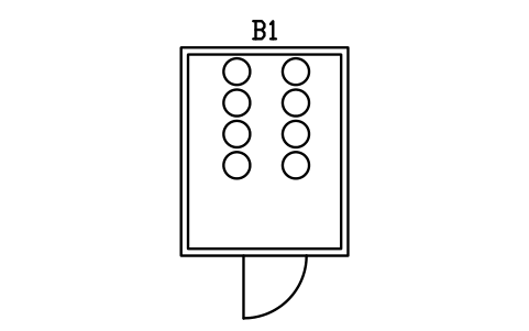 Vorschau des Symbols Begehbarer Fasskühlraum 2400 x 3000, Block BAR_WALKIN_2400