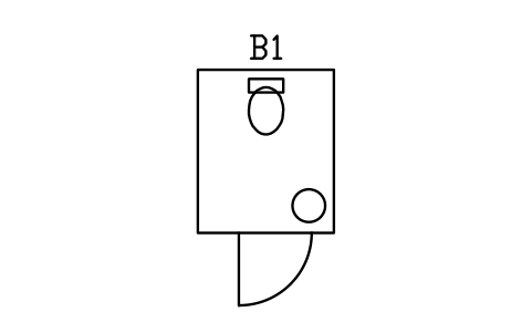 Vorschau des Symbols Einzel-WC 1500 x 1800, Block BAR_WC_SINGLE
