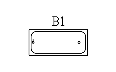 Bathtub, rectangular sembolünün önizlemesi, blok ARCH_BATH