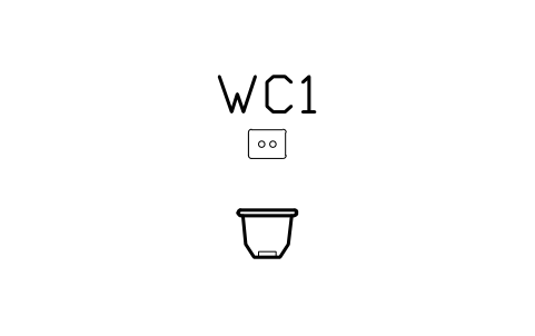 WC, wall-hung, front view sembolünün önizlemesi, blok ARCH_ELEV_WC_HUNG_FRONT
