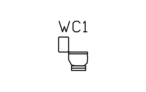 WC, floor-mounted, side view sembolünün önizlemesi, blok ARCH_ELEV_WC_SIDE