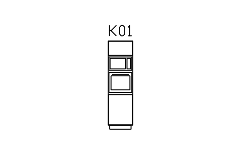 Tall unit with oven and microwave sembolünün önizlemesi, blok ARCH_KITEL_TALL_OVEN