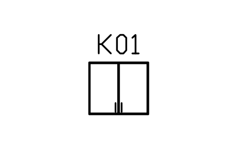 Wall cabinet 800, two doors sembolünün önizlemesi, blok ARCH_KITEL_WALL800