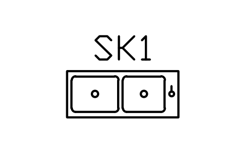 Kitchen sink, double bowl sembolünün önizlemesi, blok ARCH_SINK_DOUBLE
