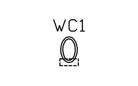 WC, wall-hung sembolünün önizlemesi, blok ARCH_WC_WALLHUNG