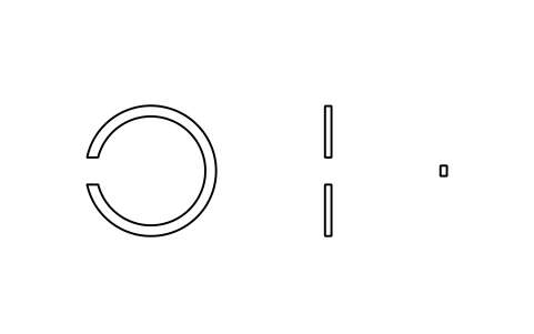Aperçu du symbole Segment d'arrêt D 13 (0, 2, 3, 4), bloc BSR_R_0234_13