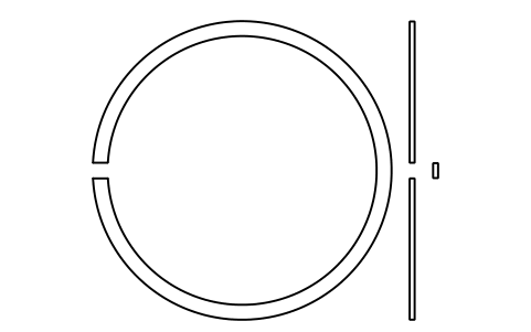 Aperçu du symbole Segment d'arrêt D 180 (0, 2, 3, 4), bloc BSR_R_0234_180
