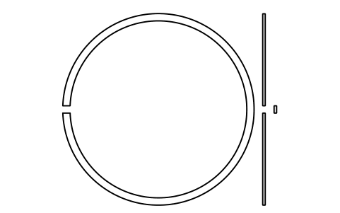 Aperçu du symbole Segment d'arrêt D 250 (0, 2, 3, 4), bloc BSR_R_0234_250