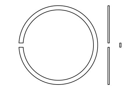 Aperçu du symbole Segment d'arrêt D 85 (0, 2, 3, 4), bloc BSR_R_0234_85