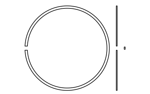 Aperçu du symbole Segment d'arrêt D 140 (18, 19), bloc BSR_R_1819_140