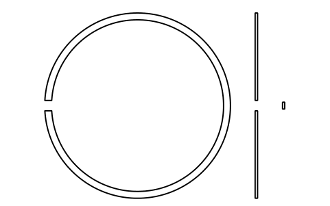 Aperçu du symbole Segment d'arrêt D 85 (18, 19), bloc BSR_R_1819_85