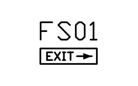 Exit sign, arrow right sembolünün önizlemesi, blok BEP_EXIT_SIGN_RIGHT