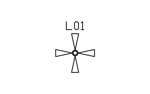 Ceiling fan with light sembolünün önizlemesi, blok BEP_FAN_CEILING_LIGHT