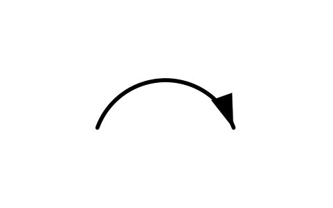 Preview of the Curved arrow, electron pair symbol, block CHM_A_CURVE_UP