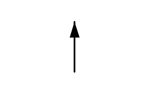 Preview of the Gas evolved arrow symbol, block CHM_A_GAS