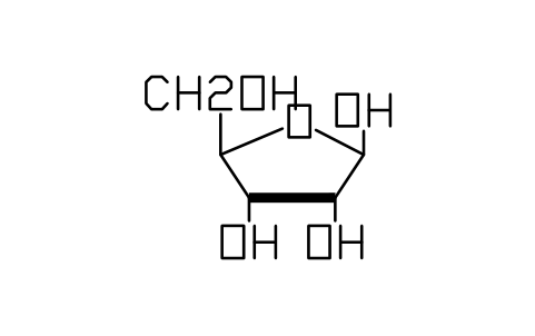 Preview of the beta-D-Ribofuranose symbol, block CHM_B_RIBOSE