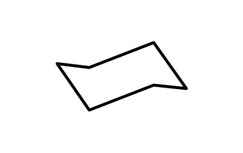 Preview of the Cyclohexane, chair flipped symbol, block CHM_P_CHAIR_FLIP