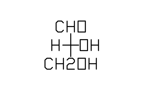 Preview of the D-Glyceraldehyde, Fischer symbol, block CHM_P_GLYCERALD