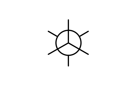 Preview of the Newman projection, staggered symbol, block CHM_P_NEWMAN_S
