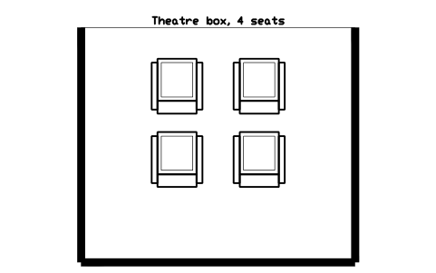 Preview of the Theatre box, 4 seats symbol, block CIN_BOX_4