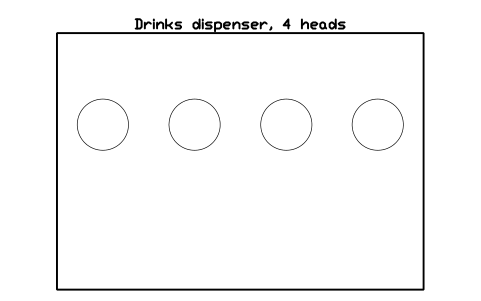 Preview of the Drinks dispenser, 4 heads symbol, block CIN_DRINK_DISPENSER