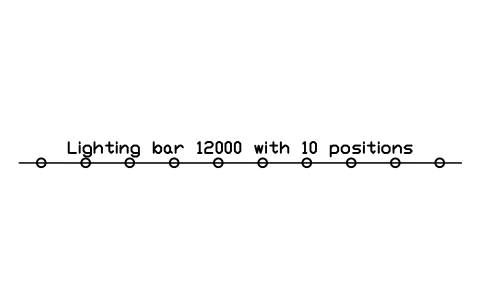 Preview of the Lighting bar 12000 with 10 positions symbol, block CIN_LIGHT_BAR_12000