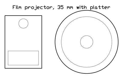 Preview of the Film projector, 35 mm with platter symbol, block CIN_PROJ_FILM_35
